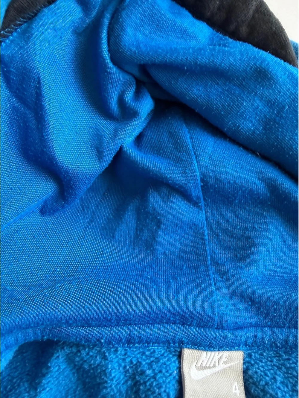 Vintage Y2K Nike Spellout Zip Up Hoodie Sweatshirt Blue Boys Size 4